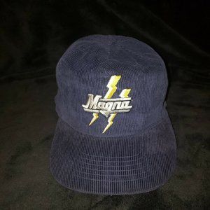 Vintage Magna-Power  Electronics Snapback Hat  Blue Corduroy Cap